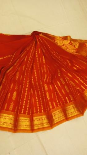 THIRUBHUVANAM HF ZARI SILK SAREE 550 MTS